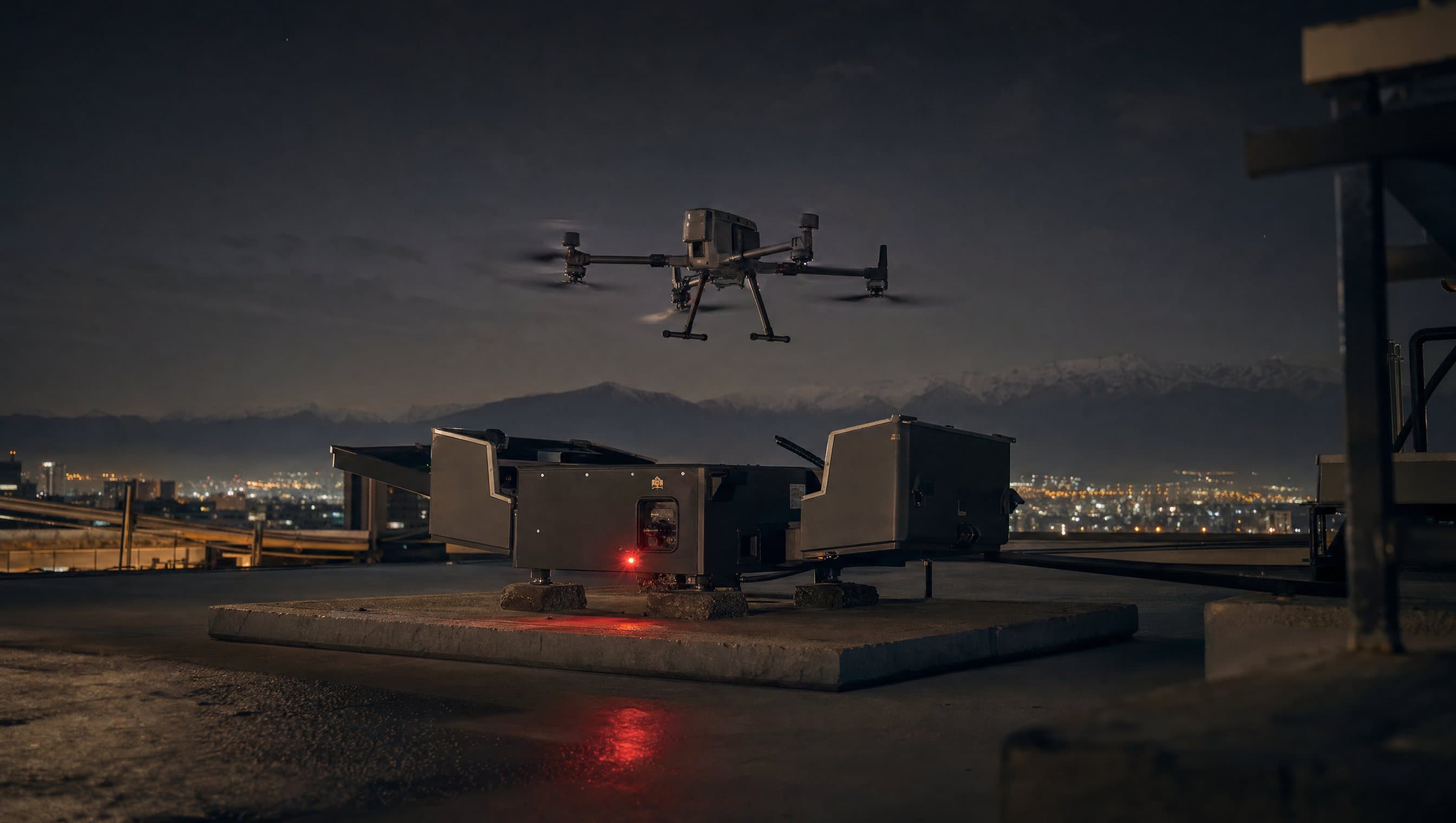 El dron despega solo.